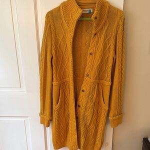 Sparrow long Mustard Cable Knit Cardigan